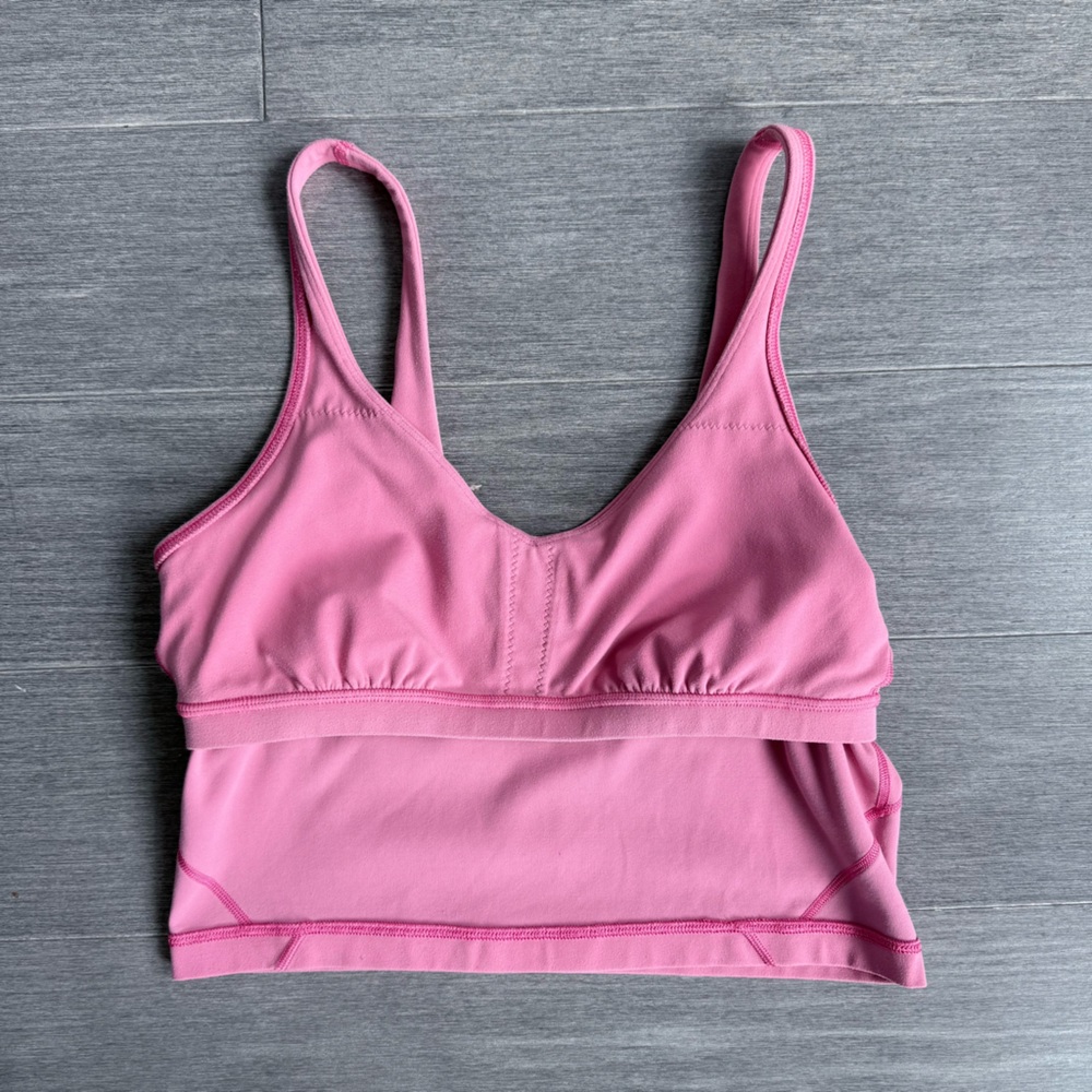 Lululemon Align Tank Top Pink Blossom Crop Top Sports Bra Size 8 Nulu W1CW8S - Picture 13 of 14